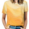 thumbnail image 1 of Marble Blue Greene Purple And Gold Stripes T Shirts Basic T-Shirt Short Sleeve Ladies Tee Shirt Summer Graphic Clothing, 1 of 6