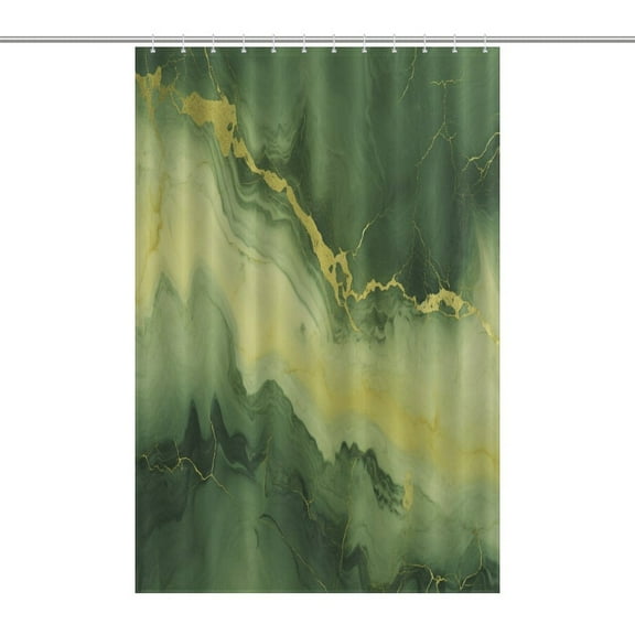 Marble Blue Greene Purple And Gold Stripes Shower Curtain for Bathroom with 12Hooks, Polyester Fabric Thick Shower Curtain Washable Waterproof Curtain