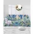 thumbnail image 1 of Marble Blue Teal Sofa Covers for 3 Cushion,Washable Couch Cover for Sectional Sofa Slipcovers with Tassel,Ombre Pastel Navy Abstract Contemporary Loveseat Covers Futon Cover Throw Blanket 71''x118'', 1 of 8