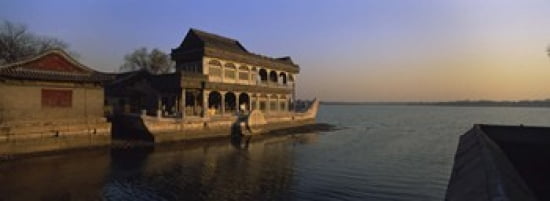 Marble Boat In A River Summer Palace Beijing China Canvas Art - Panoramic Images (36 x 13)