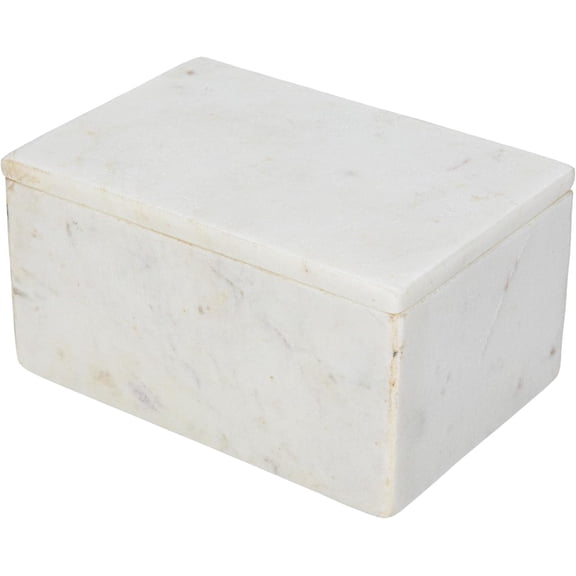 Marble Box Storage Container with Lid, White