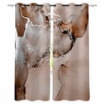 thumbnail image 1 of Marble Brown Kitchen Curtains Modern Abstract Ink Painting Luxury Cafe Short Curtains for Bathroom Blackout Window Curtain Grommet Small Window Treatment Tier Drapes for Bedroom Living Room 42"x45"x2, 1 of 9