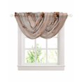 thumbnail image 1 of Marble Brown Sheer Waterfall Valance Curtains for Window, Modern Abstract Ink Painting Luxury Rod Pocket Sheer Topper Swag Curtains for Living Room, Kitchen 38.5"W x 47.2"L, 2 Panels, 1 of 7