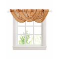 thumbnail image 1 of Marble Burnt Orange Sheer Waterfall Valance Curtains for Window, Modern Abstract Ink Painting Luxury Rod Pocket Sheer Topper Swag Curtains for Living Room, Kitchen 38.5"W x 47.2"L, 3 Panels, 1 of 7