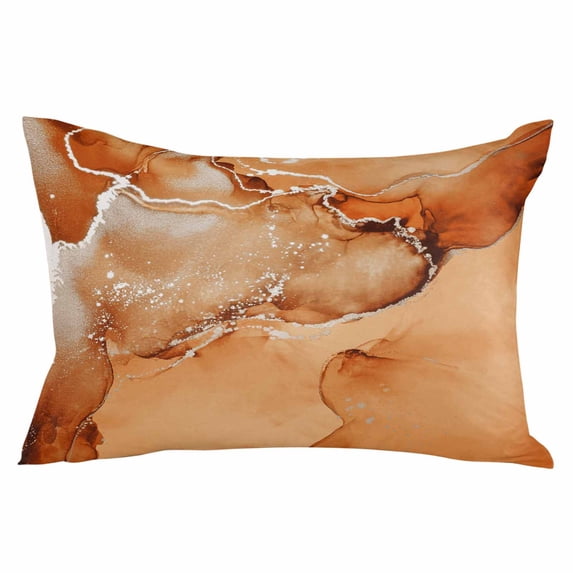 Marble Burnt Orange Throw Pillow Cover 20 x 26 Inch Decorative Pillow Cover Modern Abstract Ink Painting Luxury Lumbar Pillowcase Seasonal Rectangle Cushion Case for Couch Sofa Bed Living Room