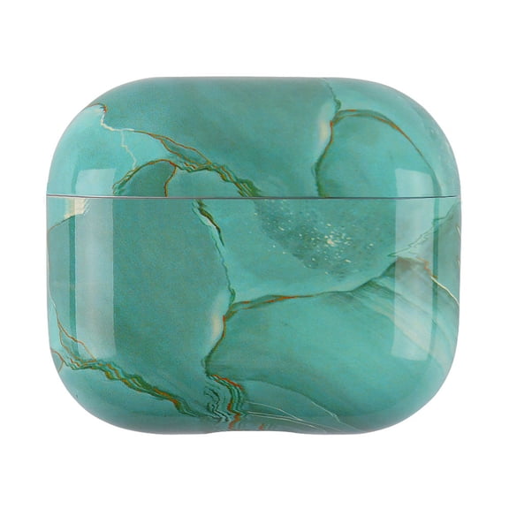 Marble Case for Apple AirPods 4th Generation 2024, Stylish Luxury Case Dustproof Anti-Scratch Drop Protection Bumper Rugged Earbuds Case Cover for AirPods 4 2024, Emerald