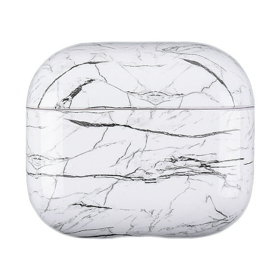 Marble Case for Apple AirPods 4th Generation 2024, Stylish Luxury Case Dustproof Anti-Scratch Drop Protection Bumper Rugged Earbuds Case Cover for AirPods 4 2024, White Marble