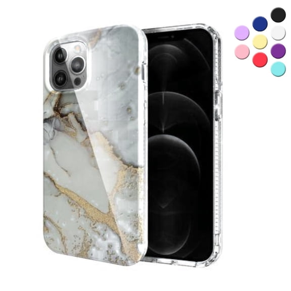 Marble Case Compatible with iPhone 13 Pro 6.1 inch 2021 (Gray), Ultra Slim Thin Glossy Marble Stylish Cover Shockproof Protective Phone Case