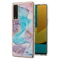 thumbnail image 1 of Marble Case for Motorola Moto Power 2021 Version(Not Fit G Power 2020), Allytech Slim Fit TPU Bumper Anti-Scratch Drop Proof Anti-Skid Rubber Back Phone Case for Motorola G Power 2021 6.6",Blue Marble, 1 of 5