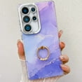 thumbnail image 1 of Marble Case for Samsung Galaxy S25+, Galaxy S25 Plus Case for Girls Women, Slim Fit with Glitter Ring Holder Kickstand Bumper Soft TPU Shockproof Anti-Scratch Case Cover, 1 of 6