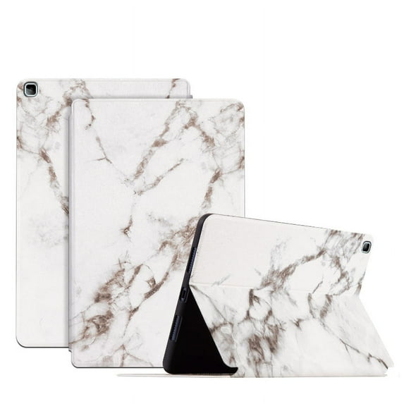 Marble Case for Samsung Galaxy Tab A7 10.4 Cover 2020, Allytech Premium Shock Proof Stand Folio Multi-Angle Viewing TPU Bumper Protective Case for Galaxy Tab A7 SM-T500/T505/T507 2020 Release, White