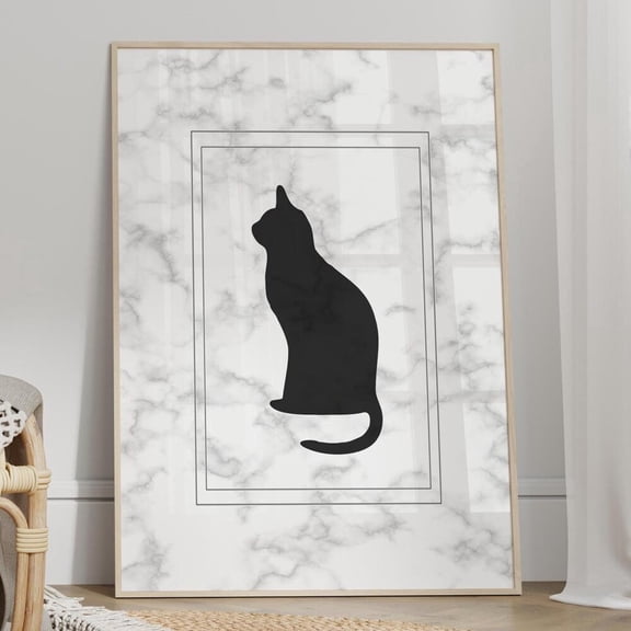 Marble Cat Poster - Cat Wall Art Cat Wall Decor Cat Lovers Gift Cat Print Animal Art Print Animal Wall Decor Art