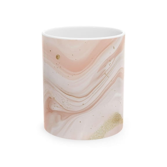 Marble Ceramic Coffee Mug, Stylish Pastel Art Drinkware.