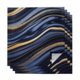 thumbnail image 1 of Marble Cloth Napkins, Navy Blue Modern Abstract Gold Gradual Art Washable and Reusable Dinner Napkins Set of 4, Table Napkin for Kitchen Party Birthday Wedding Hotel Housewarming 20"x20", 1 of 8
