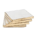 thumbnail image 1 of Marble Coaster, White Marble Square Coaster with Gold Edge, Set of 4, Handmade Hammered Texture Edge, 4-inch, 1 of 8