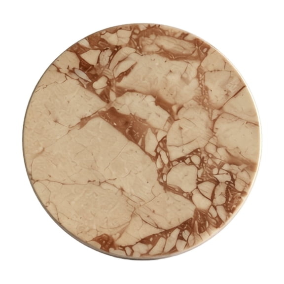 Marble Coasters, Light Beige Brown Vein Marble Coasters, 4 Inch Round Non Slip Heat Resistant Tabletop Protection Pads, Premium Drink Coasters for Coffee Mugs Tea Cups Glasses,