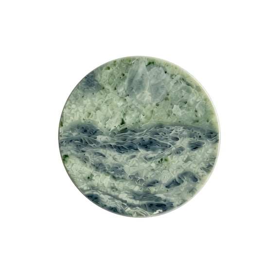 Marble Coasters, Luxury Green Marble Drink Coaster 4 Inch Round Durable Material Heat Resistant Tabletop Protection Pad Absorbent Stone Coaster for Coffee Mugs Tea Cups Glasses