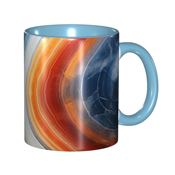 Marble Coffee Mug Fun Custom Ceramic Mugs 11oz Sky Blue