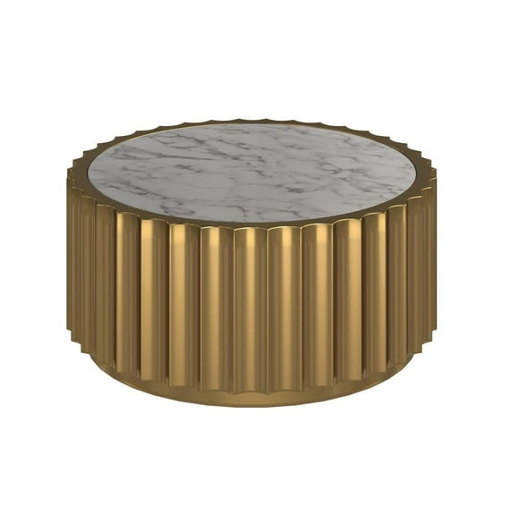 Marble Coffee Table with Gold Stainless Steel Base