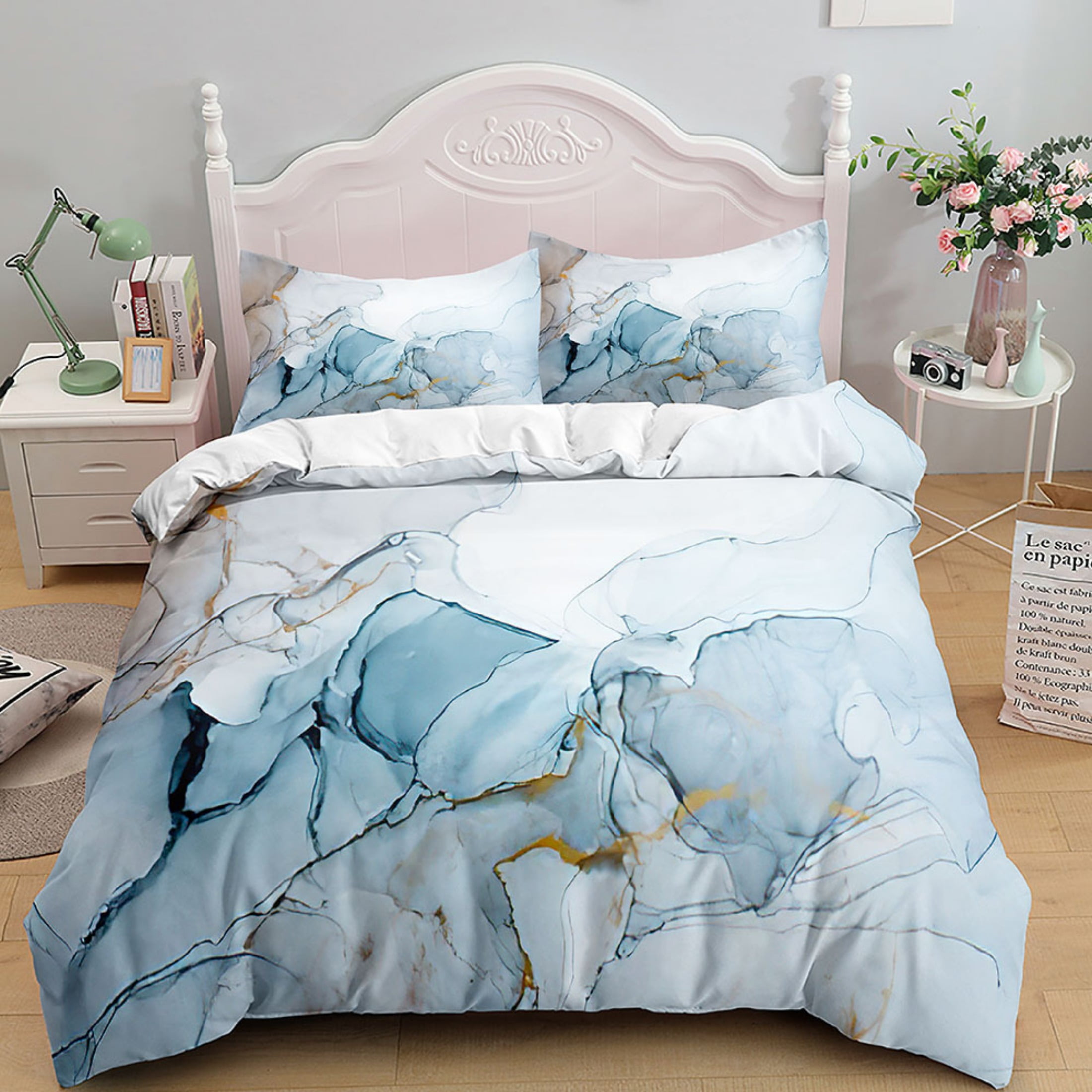 Marble Comforter Cover Set Twin Full Queen King Size 3 Pieces Bed in a ...