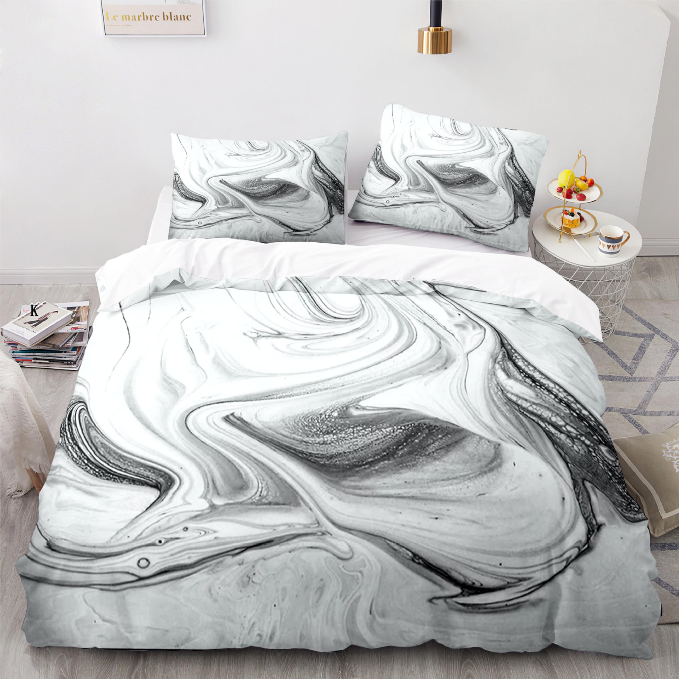 Marble Comforter Set Twin Full Queen King Size 3 Pieces Marble Printed ...