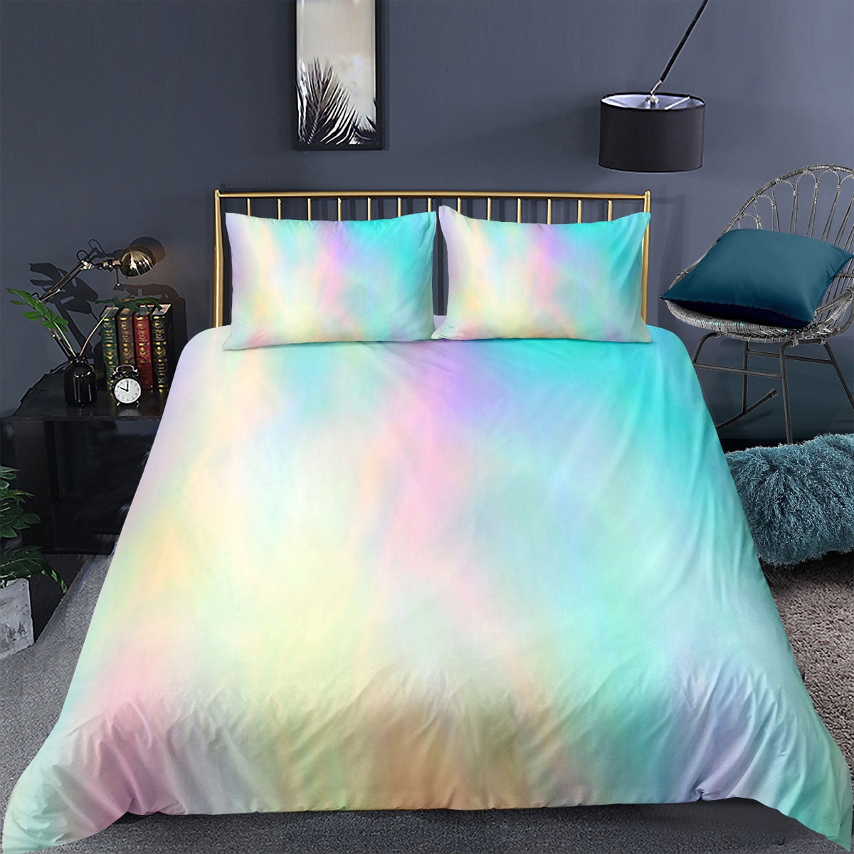 Marble Comforter Set Twin Full Queen King Size Duvet Cover, 100 Washed