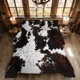 thumbnail image 1 of Psoiuetr Brown Rustic Cowhide Comforter Set Full 3 Pieces Black White Cow Skin Print Western Farmhouse Bedding Set, 1 of 5