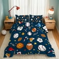 thumbnail image 1 of Queen Sports Comforter Set Navy Ball Bedding Sets for Boys Girls Kids Teen 3D Soccer Basketball Baseball Football Design 5Pcs Bed in A Bag, 1 of 9