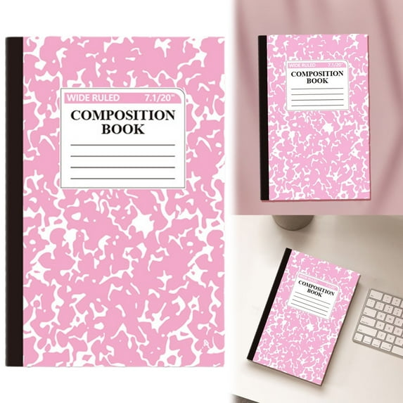 Wide Ruled Notebook Composition Notebooks Wide Ruled Composition Book Wide Notebook PaperSewn Binding Cover Assorted Colors,Pink
