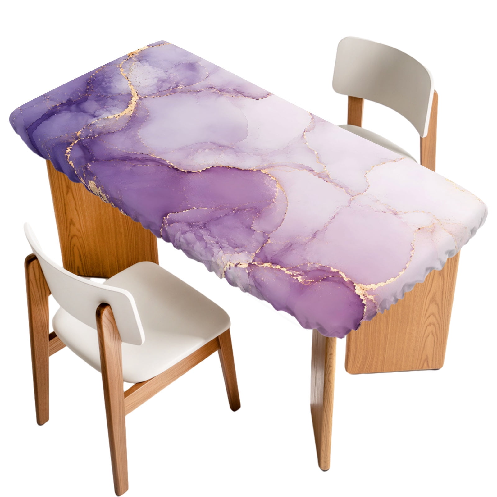 Marble Crack Table Cloths for 3 Foot Rectangle Tables, Purple Marbe ...