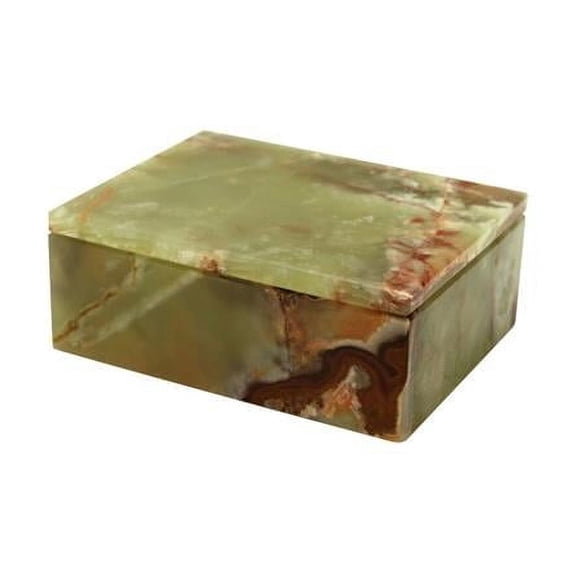 Marble Crafter BX45-WG 5 in. Rectangular Asteria Keepsake Box, Whirl Green Onyx
