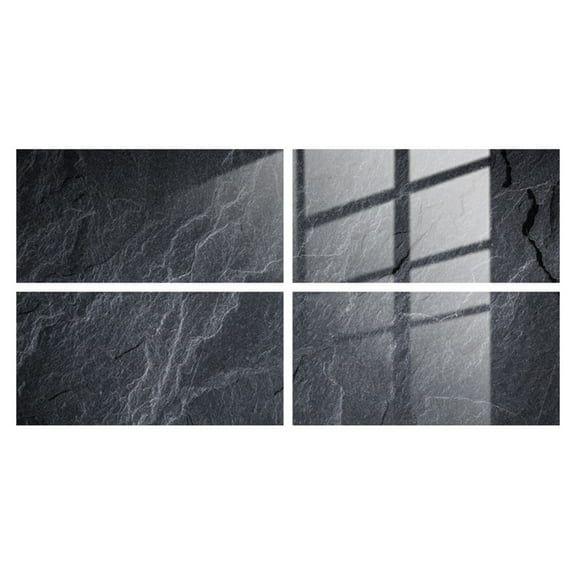 Marble Crystal Film Tile Stickers 4-Pack, 14 X 6 Inch Peel-And-Stick Waterproof Wall & Floor Decals, Self-Adhesive Upgrade for Kitchen Bathroom, Heat & Stain Resistant, 4*Ceramic , 4*Ceramic Tiles