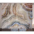 thumbnail image 1 of Ambesonne Marble Print Curtains 2 Panel Set, Surreal Onyx Surface, 108" x 90", Cinnamon Beige Tan, 1 of 3