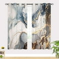 thumbnail image 1 of Marble Curtains - Abstract Colorful Golden Veins Dark Blue Gray and Gold Paints Print Pattern Waterproof Fabric Grommet Window Drapes for Bedroom Kitchen Bathroom 53"W x 84"L (Pack of 2), 1 of 6
