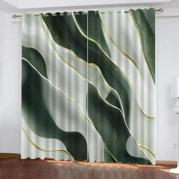 Marble Curtains For Living Room Boys Girls Bedroom Abstract Art Print Curtains Eyelet Blackout 3D Print Super Soft Thermal Insulated Kids Nursery Curtains 52"W x 84"L (Pack of 2)