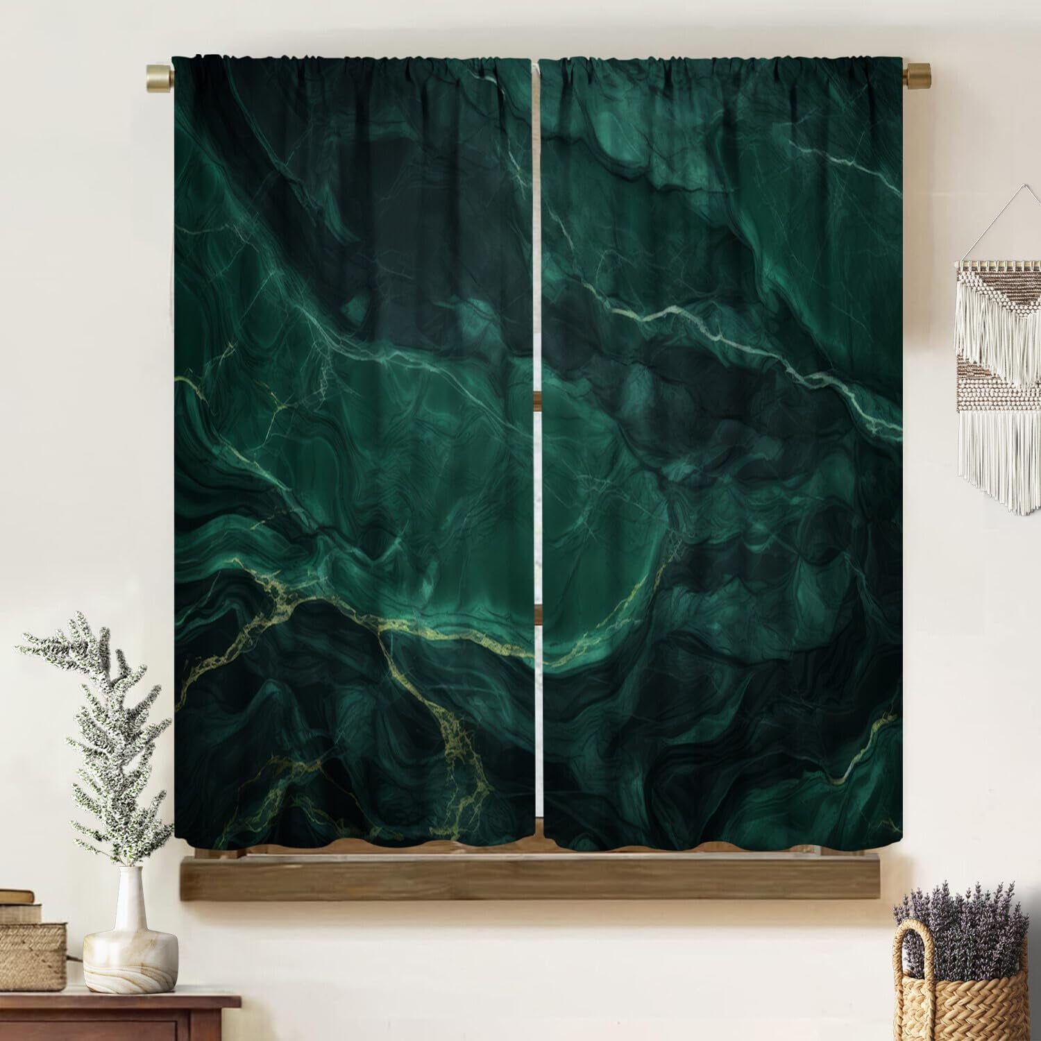 Image result for Marble Curtains, Modern Luxury Dark Green Marble Textured Line Art ...