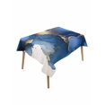 thumbnail image 1 of Marble Dark Table Cloth 60x84 Inch Rectangle, Blue Abstract Stone Texture Natural Crack Modern Waterproof Tablecloth Washable Table Cover for Party Picnic Dinner Decor, 1 of 9