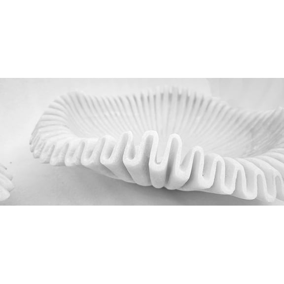 Marble Decorative Bowl | Fruit Bowl | Stone Bowl | Decorative Bowl | Decorative Trays | Marble Fruit Bowl | Marble Ruffle Bowl | Marble Floral Bowl | Home Decor | Leheriya (5 Inches)