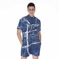 thumbnail image 1 of Marble Denim Jeans Pattern Short Sleeve Men'S Rompers, Denim Pattern Design Casual Summer Jumpsuits Outfit, 1 of 4