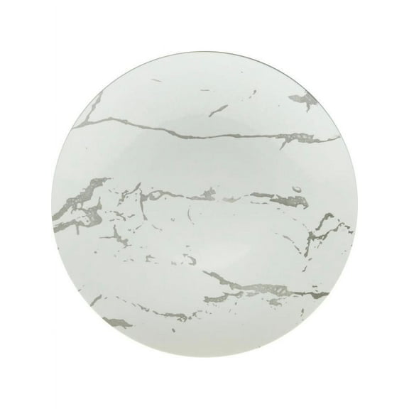 Marble Design 10.25" White and Silver Marbleized Plastic Dinner Plates, 10ct. Case of 120