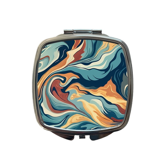 Marble Design Travel Makeup Handbag Purse Small Pocket Compact Mirror
