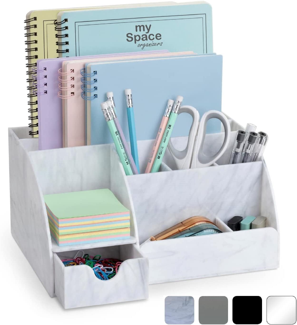 Marble Desk Organizer Acrylic For Home Office and School Supplies And