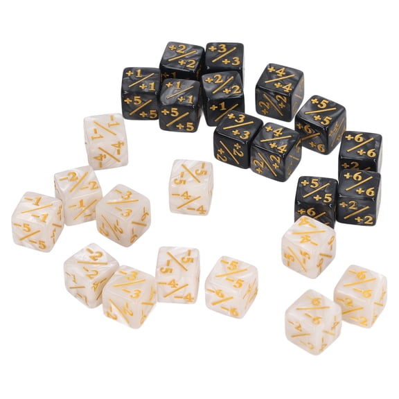 Marble Dice Counters D6 Acrylic Gaming Tokens for Card Game Stat Tracking, 10 Inches / 25.4 cm