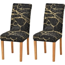Marble Dining Chair Covers Set of 4, Stretch Chair Slipcovers Removable Washable Chair Protector Covers for Dining Room, Restaurant, Hotel, Banquet, Ceremony