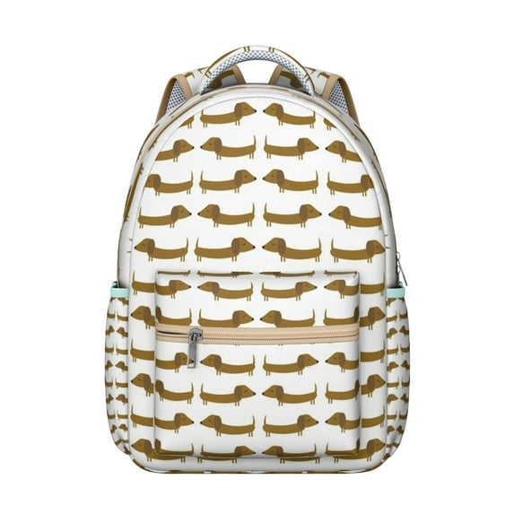 "Marble Dog Pattern Backpack - Elegant Academic Carryall, Sophisticated Dog Owner Gift with Gold-Tone Hardware & Silk-Like Lining"