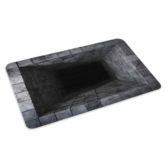 Marble Doormat 3D Abstract Mystery Grey Marble Non Slip Low Profile Rubber Door Mat Washable Absorbent Indoor Front Door Mat Entryway Rug Entrance Carpet 18x30 Inch