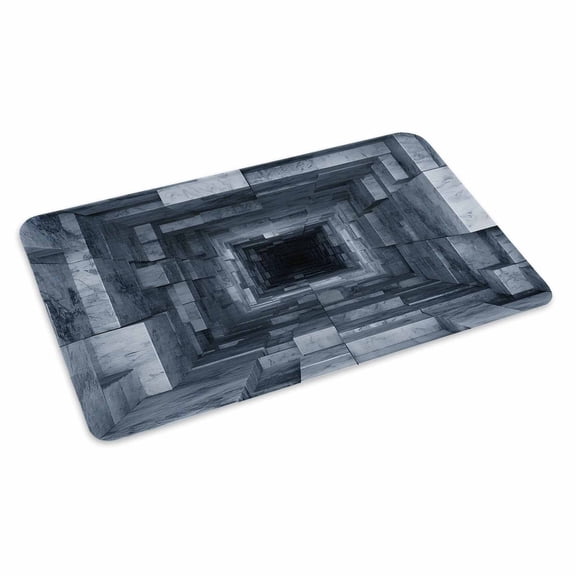 Marble Doormat 3D Abstract Mystery Grey Marble Tunnel Non Slip Low Profile Rubber Door Mat Washable Absorbent Indoor Front Door Mat Entryway Rug Entrance Carpet 24x36 Inch