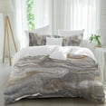 thumbnail image 1 of Marble Duvet Cover Set California King Size Abstract Fluid Art Grey Brown Marble Texture Modern Soft Lightweight Comforter Covers 4 Piece Bedding Set with 1 Duvet Cover 1 Bed Sheet & 2 Pillow Shams, 1 of 8