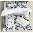 thumbnail image 1 of Marble Duvet Cover Set King Size, Trippy Mix of Colors with Unusual Forms Creative Paintbrush Style Image, Decorative 3 Piece Bedding Set with 2 Pillow Shams, Black Pale Grey Dust, by Ambesonne, 1 of 3