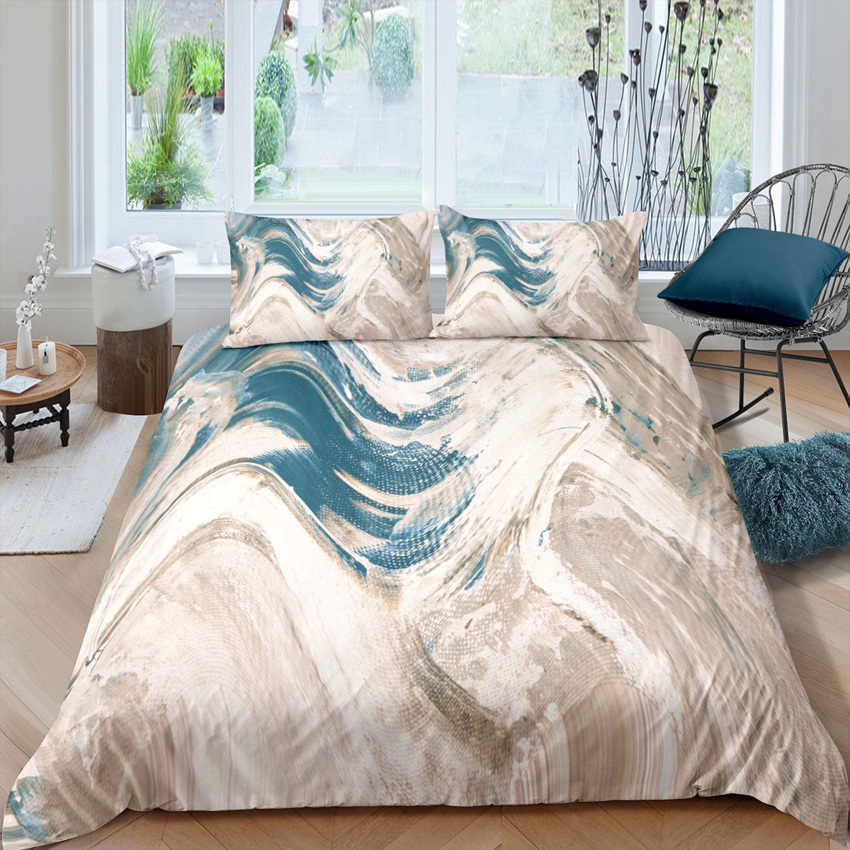 Marble Duvet Cover Set Twin Full Queen King Size, Luxurious Soft